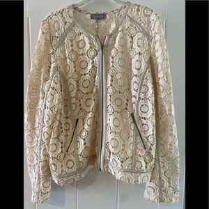 Neiman Marcus jacket w/ leather trim, XL.